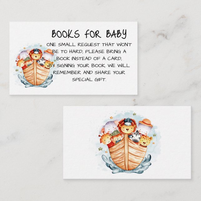 Books for Baby with Noah's Arc Enclosure Card (Front/Back)