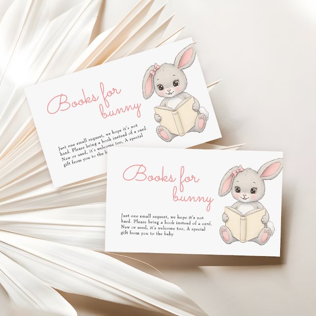Books For Bunny Blush Pink Baby Shower Enclosure Card (Creator Uploaded)