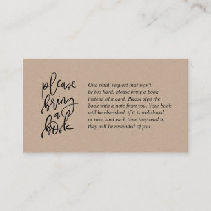 Books for the baby, Creative rustic kraft Script Enclosure Card