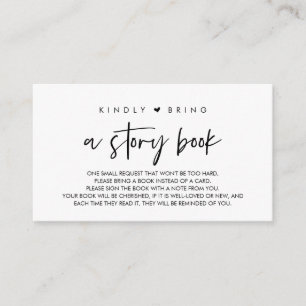 Books for the baby, Kindly bring a story book Enclosure Card