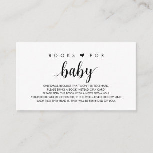 Books for the baby, Modern Cute Black Script Enclo Enclosure Card
