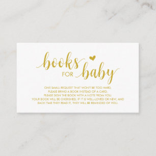 Books for the baby, Modern Cute Gold Script Enclosure Card