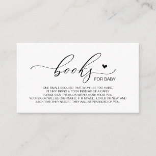 Books for the baby, Modern Luxury Black Script Enclosure Card