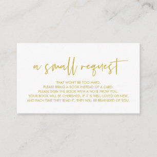 Books for the baby, Modern Minimal Gold font Enclosure Card