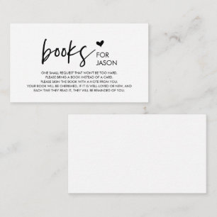 Books for the baby, Modern Minimalism Black font Enclosure Card