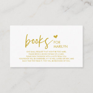 Books for the baby, Modern Minimalism Gold Font Enclosure Card