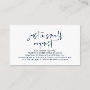 Books for the baby, Modern Minimalist Navy Blue Enclosure Card