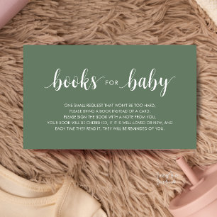 Books for the baby, Modern Minimalist Sage Green Enclosure Card
