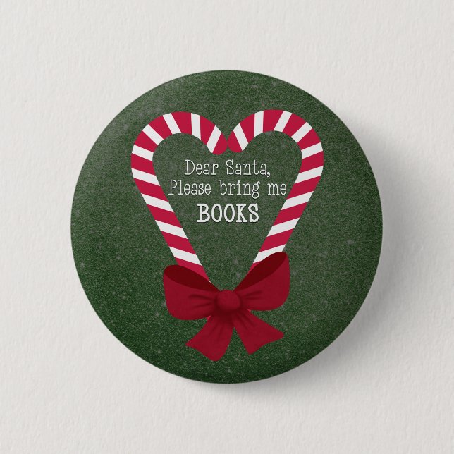 Books From Santa 2 Inch Round Button (Front)