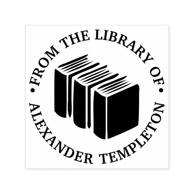 Books “From the library of” Name Monogram  Self-inking Stamp (Design)