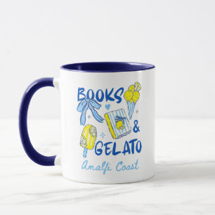 Books & Gelato Amalfi Coast Retro Italy Lover Mug