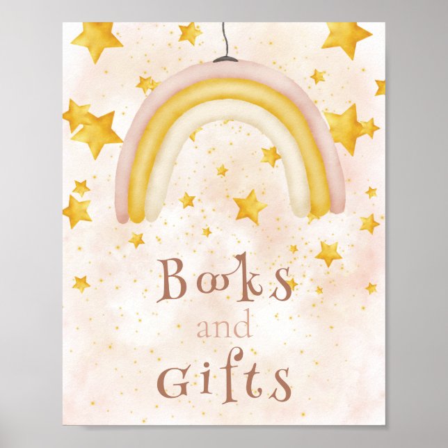 Books & Gifts Boho rainbow gold stars magic dust Poster (Front)