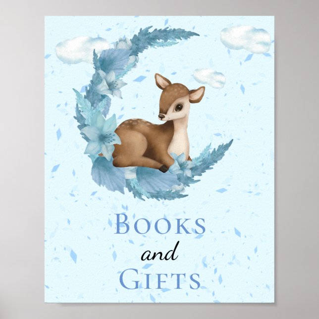 Books & Gifts Moon Little Bambi Blue Clouds Dust Poster (Front)