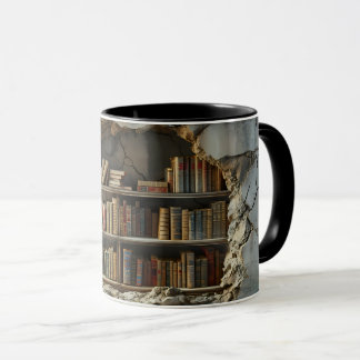 Books in Cave Break 3D Mug Wrap