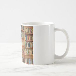 Books in the bookshelf coffee mug
