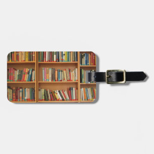 Books in the bookshelf luggage tag