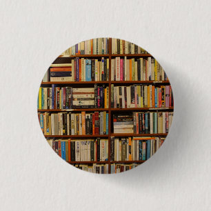 Books in the library  1 inch round button