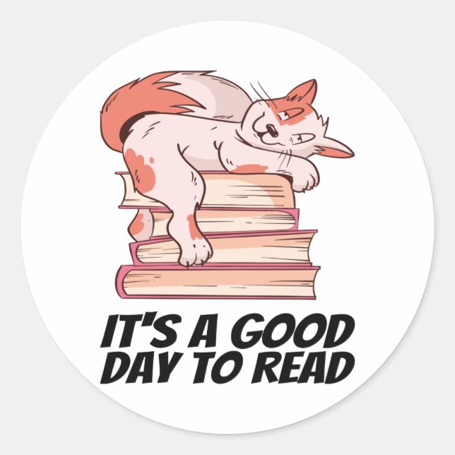 Books - It's A Good Day To Read Classic Round Sticker (Front)