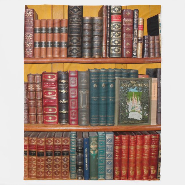 books library bookshelf bookshop fleece blanket (Front)