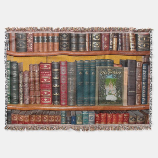 books library bookshelf bookshop throw blanket (Front)