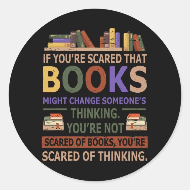 Books Lover Might Change Someones Thinking Inspira Classic Round Sticker (Front)