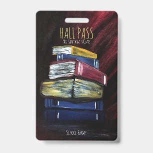 Books Of Knowledge Hall Pass Badge