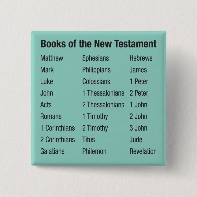 Books of New Testament 2 Inch Square Button (Front)