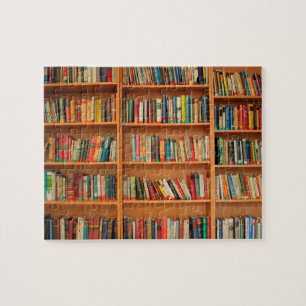 Books on Bookshelf Background Jigsaw Puzzle