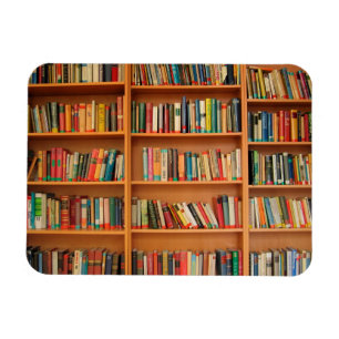 Books on Bookshelf Background Magnet