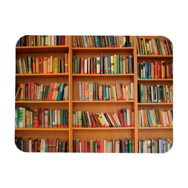Books on Bookshelf Background Magnet (Horizontal)