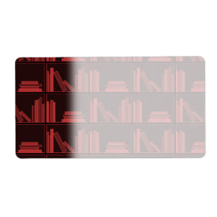 Books on Shelf. Dark Red.