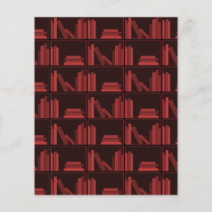 Books on Shelf. Dark Red.