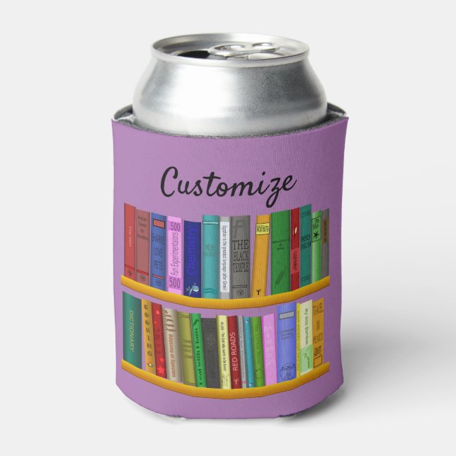 Books on Shelves Thunder_Cove Can Cooler (Can Front)