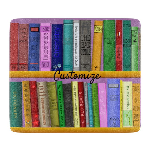 Books on Shelves Thunder_Cove Cutting Board (Front)