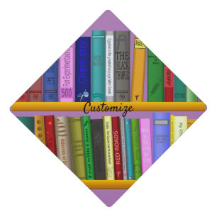Books on Shelves Thunder_Cove  Graduation Cap Topper
