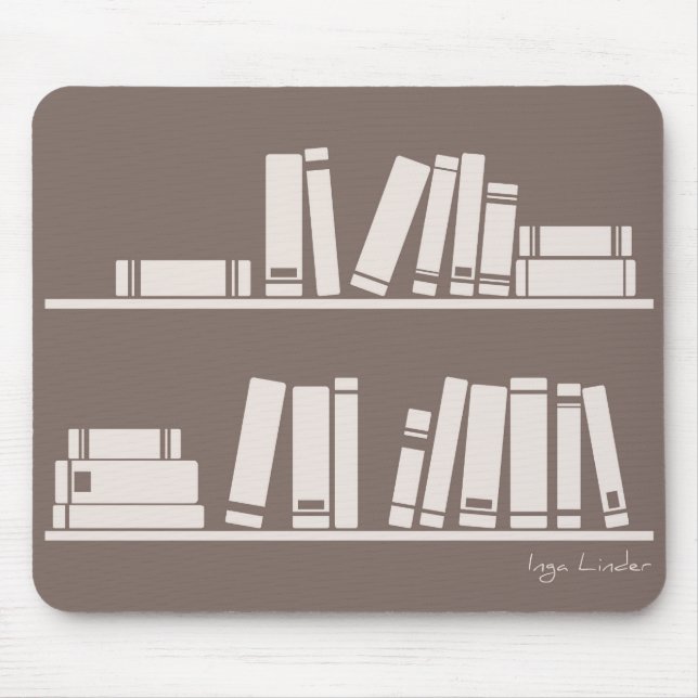 Books on the shelf for reading lover or wise guy mouse pad (Front)