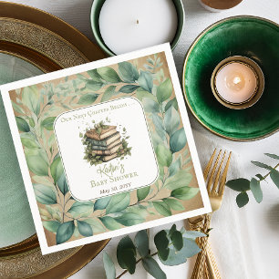 Books Our Next Chapter Begins Baby Shower Napkin