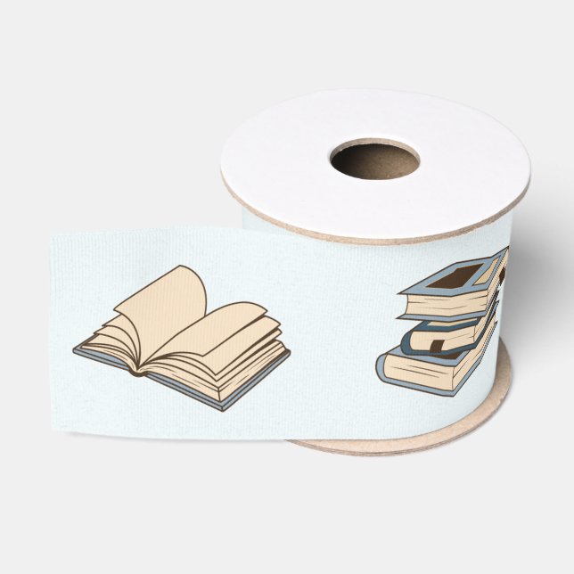 Books Pattern Grosgrain Ribbon (Spool)