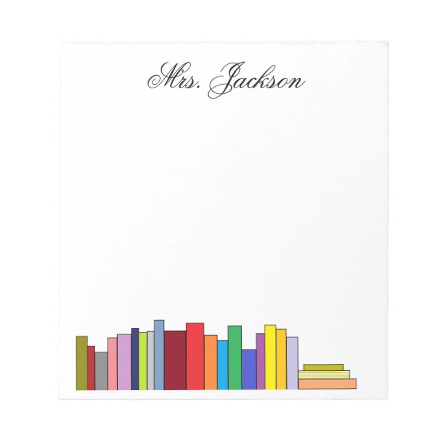 "Books" Personalized Notepad (Front)