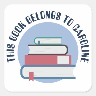 , BOOKS, PILED BOOKS, TEXTBOOKS, BOOKS PILE SQUARE STICKER