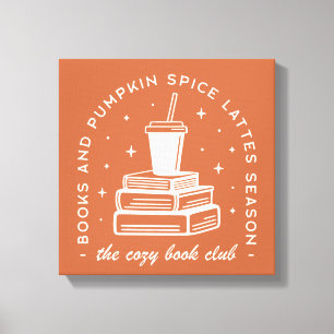 Books & Pumpkin Spice Season Canvas Print