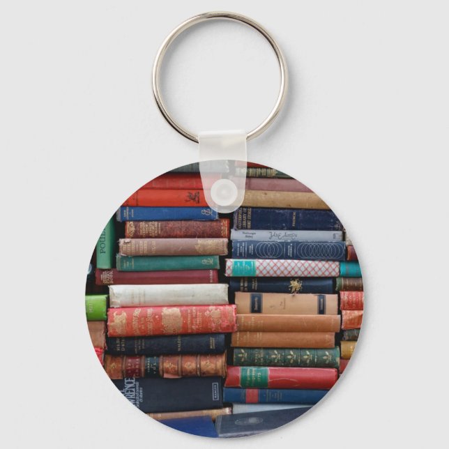 Books Read Love Old Books Keychain (Front)