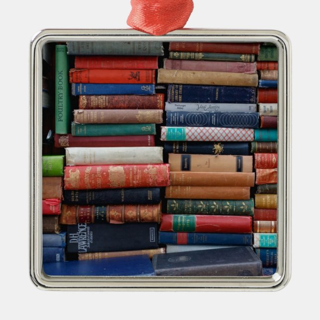 Books Read Love Old Books Metal Ornament (Front)