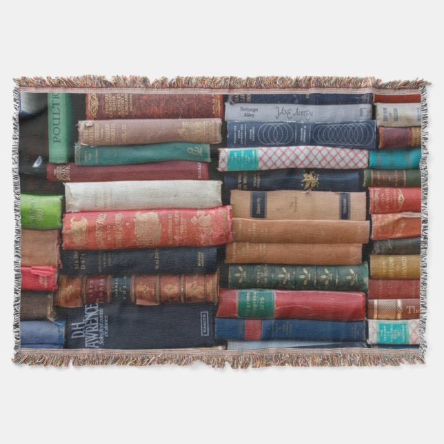 Books Read Love Old Books Throw Blanket (Front)