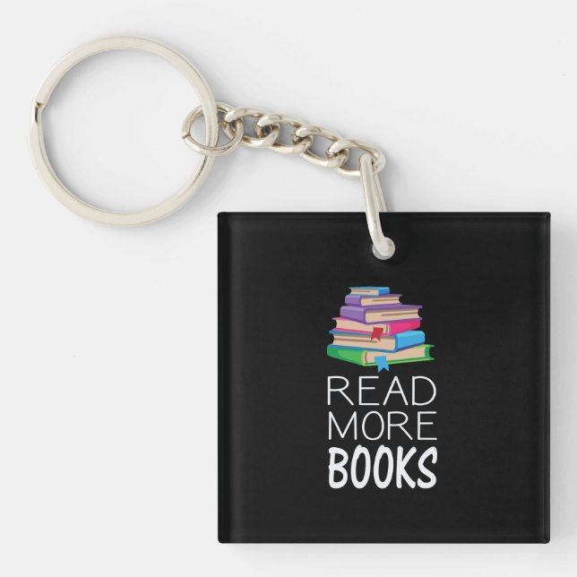Books - Read More Books Keychain (Front)