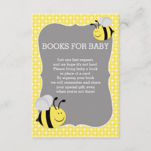 Books Request Mommy to Bee Baby Shower Enclosure Card