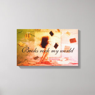 Books rock my world canvas print