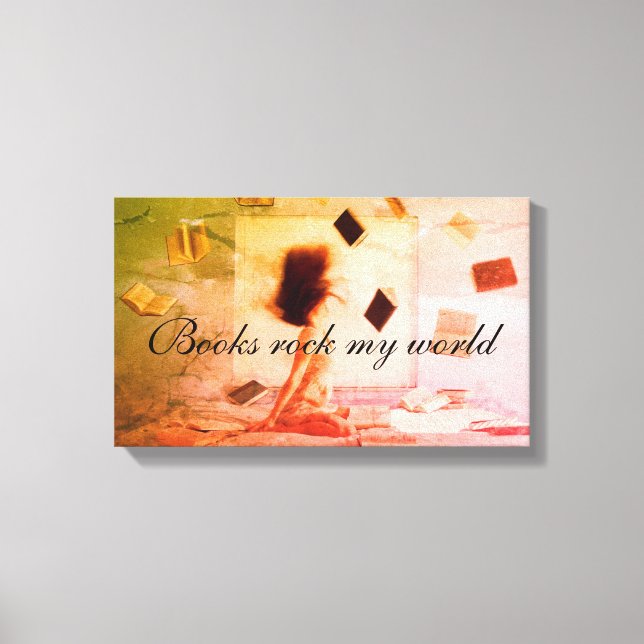 Books rock my world canvas print (Front)