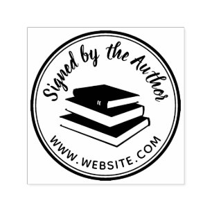Books Round Personalized Signed by Author Writers Self-inking Stamp