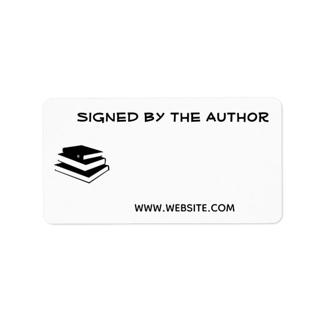 Books Signed by Author  Bookplate Writer Website Label (Front)